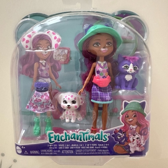 Nwt Enchantimals 2-in-1 Doll Cat & Dog - Picture 1 of 3